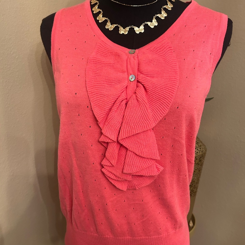 Joseph Pink Ruffle Front Cardigan - Picture 7 of 14